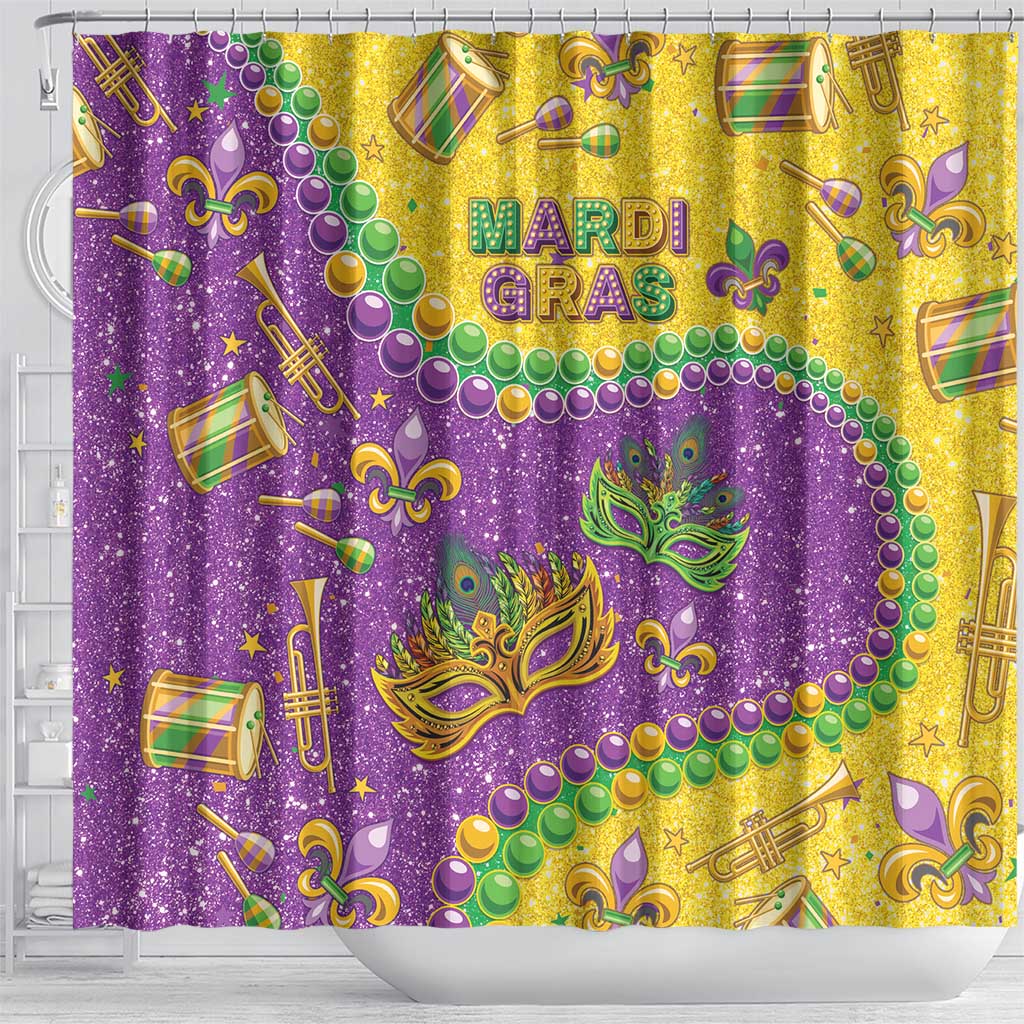 Mardi Gras Is In Our Soul Shower Curtain Glitter Style LT05