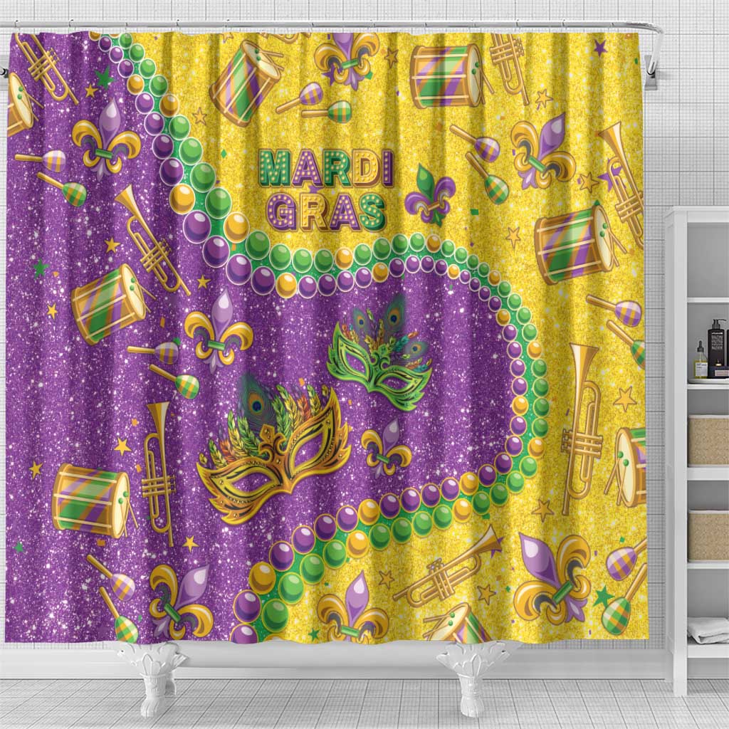 Mardi Gras Is In Our Soul Shower Curtain Glitter Style LT05