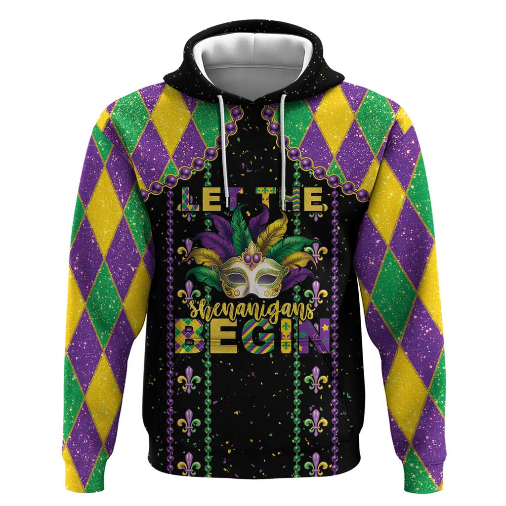 Funny Mardi Gras Hoodie Let The Shenanigans Begin LT05