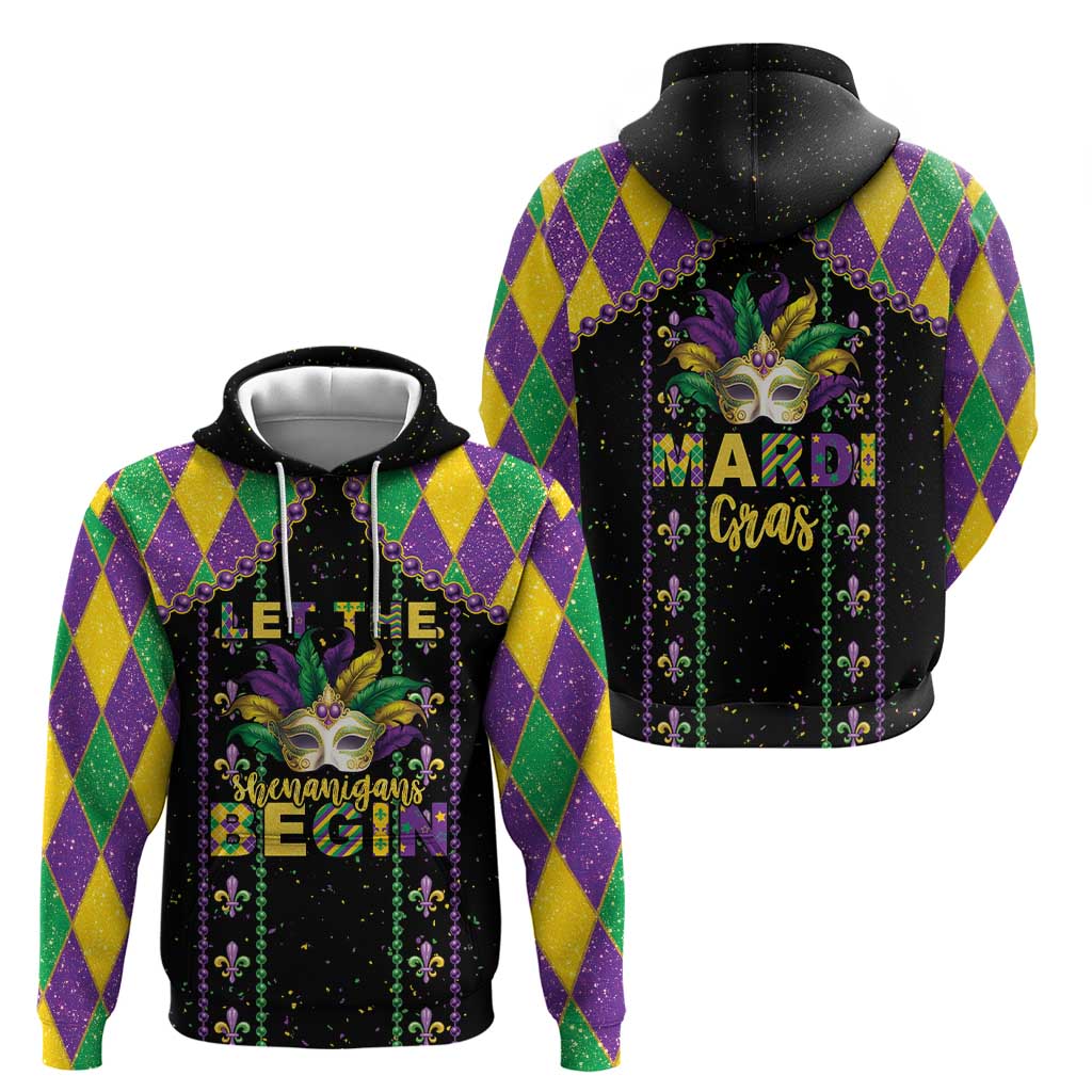 Funny Mardi Gras Hoodie Let The Shenanigans Begin LT05