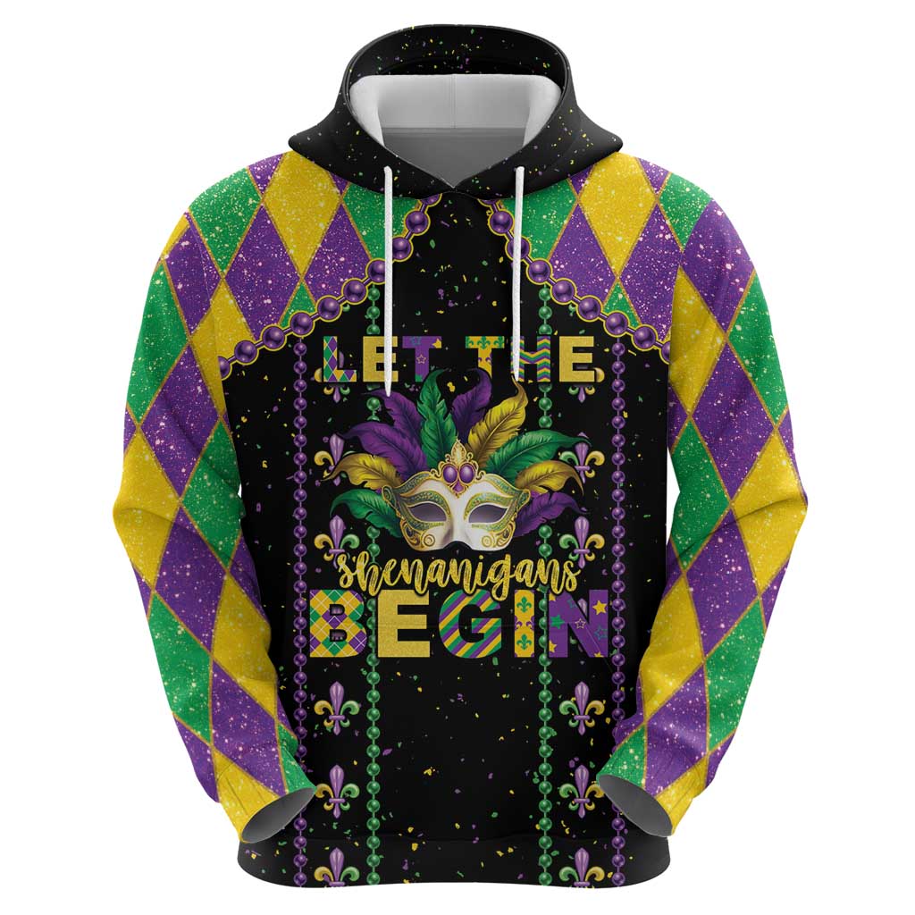 Funny Mardi Gras Hoodie Let The Shenanigans Begin LT05