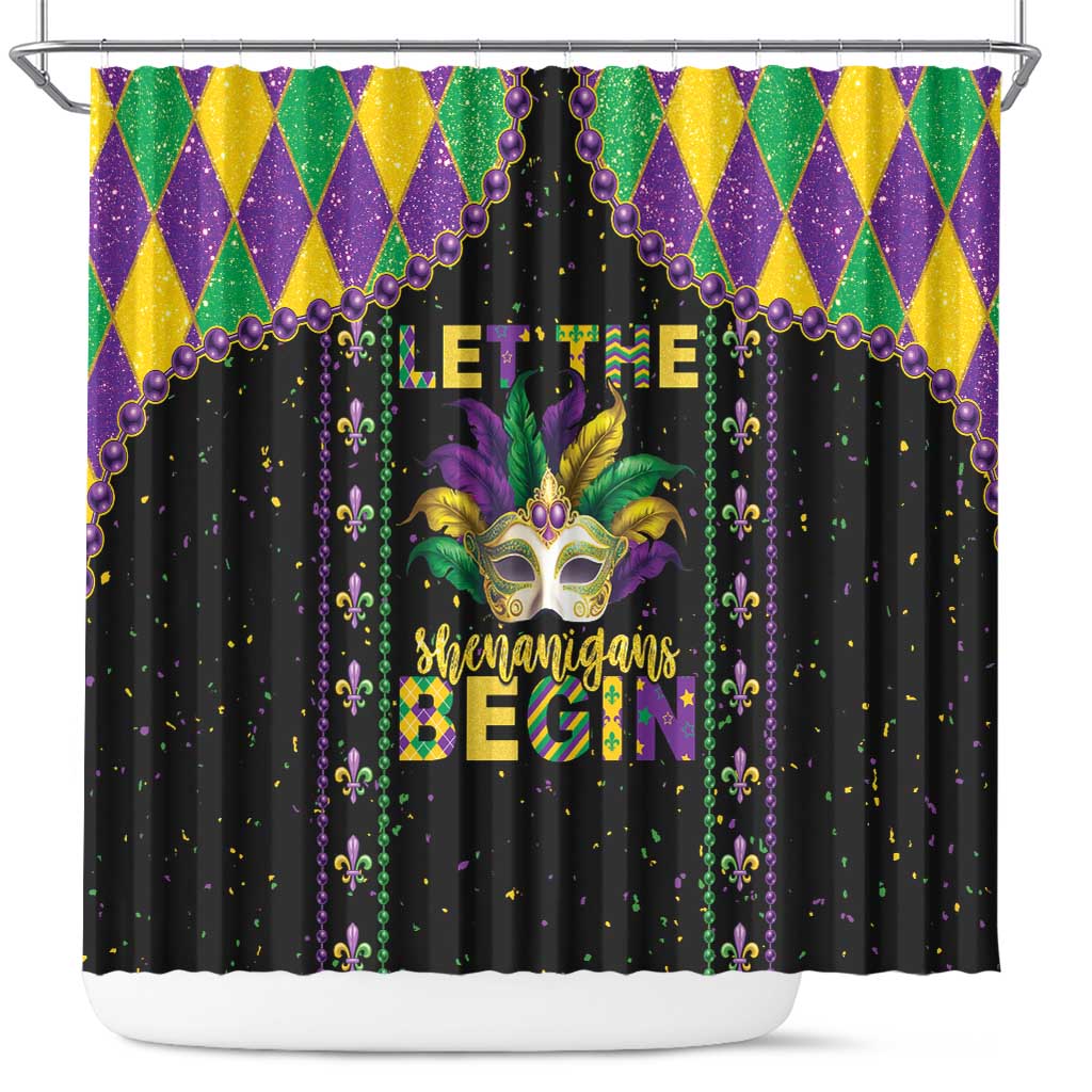 Funny Mardi Gras Shower Curtain Let The Shenanigans Begin LT05