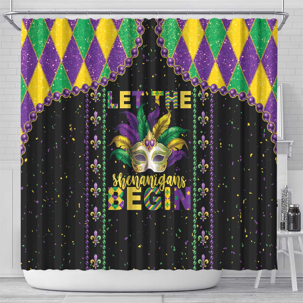 Funny Mardi Gras Shower Curtain Let The Shenanigans Begin LT05