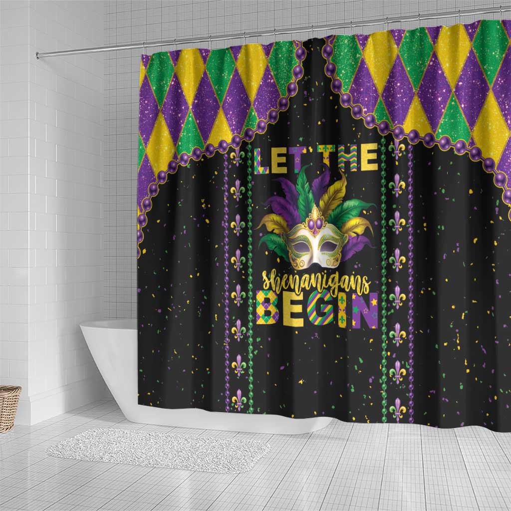 Funny Mardi Gras Shower Curtain Let The Shenanigans Begin LT05