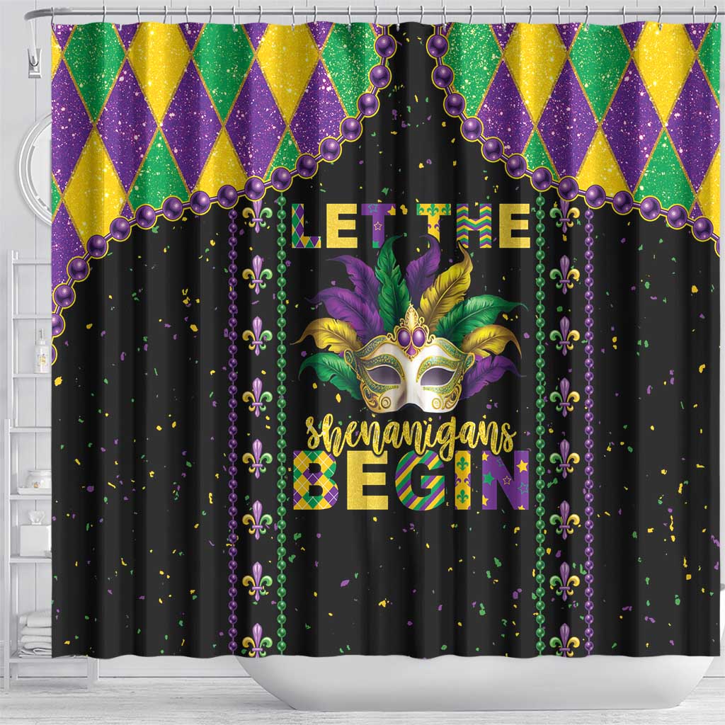 Funny Mardi Gras Shower Curtain Let The Shenanigans Begin LT05