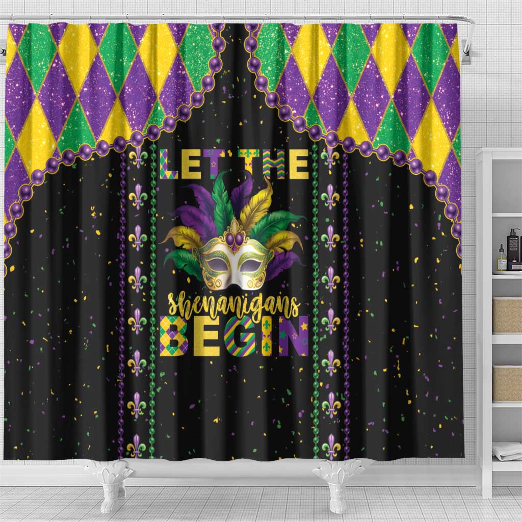 Funny Mardi Gras Shower Curtain Let The Shenanigans Begin LT05