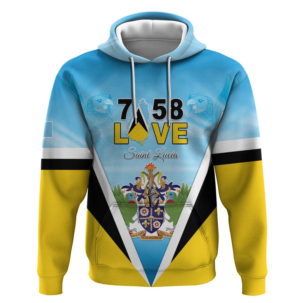 Personalised Saint Lucia 758 Hoodie With Coat Of Arms LT05