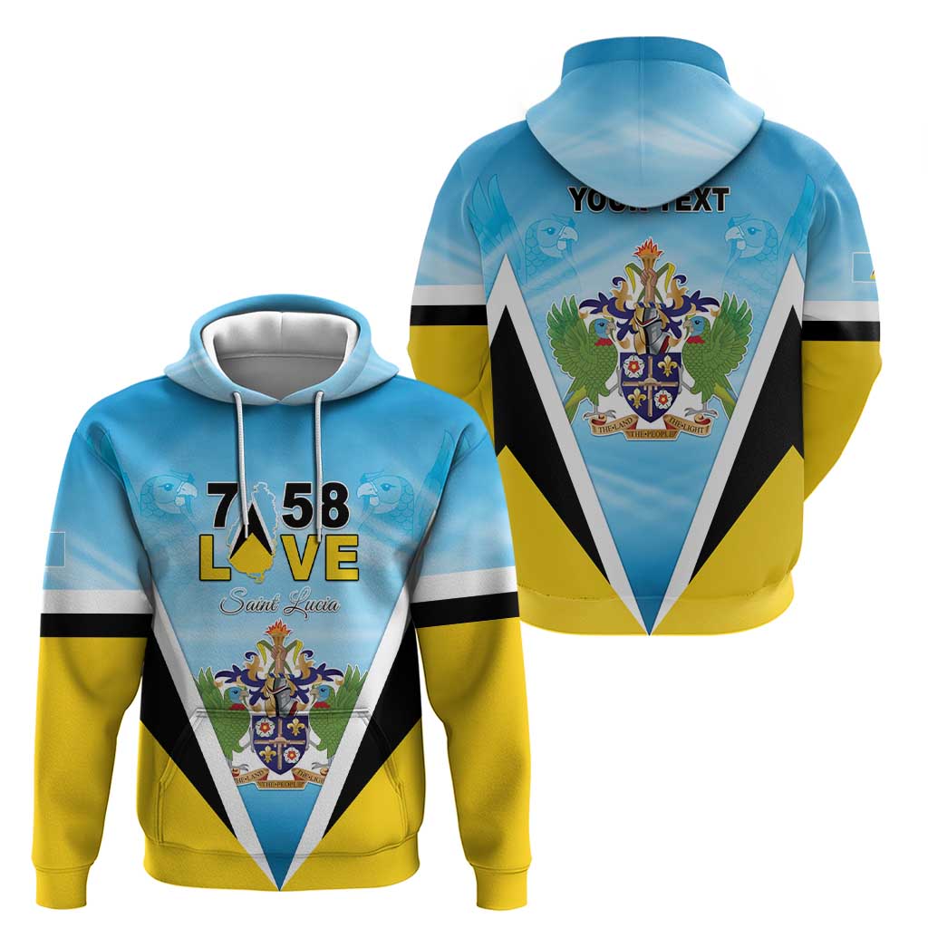 Personalised Saint Lucia 758 Hoodie With Coat Of Arms LT05