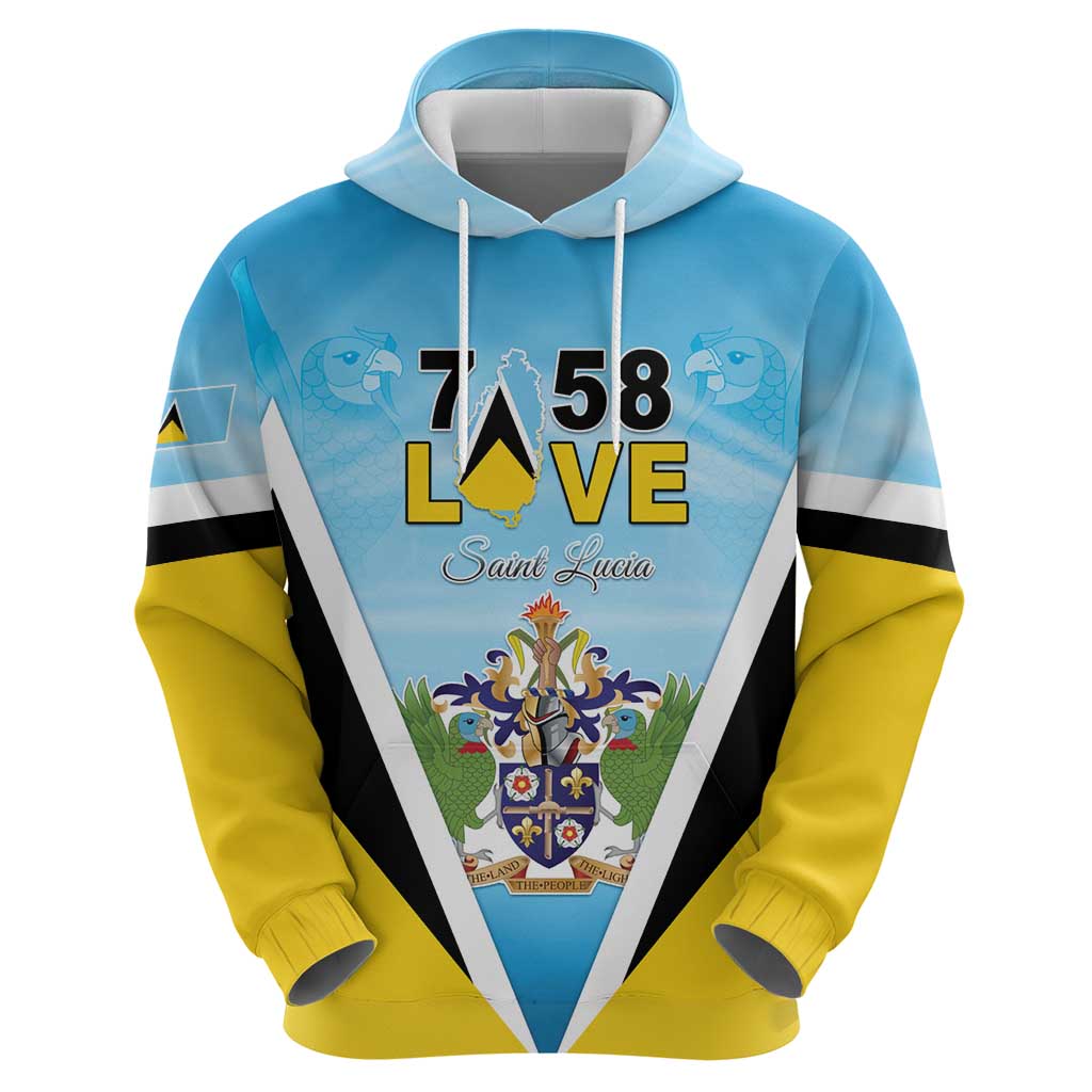 Personalised Saint Lucia 758 Hoodie With Coat Of Arms LT05