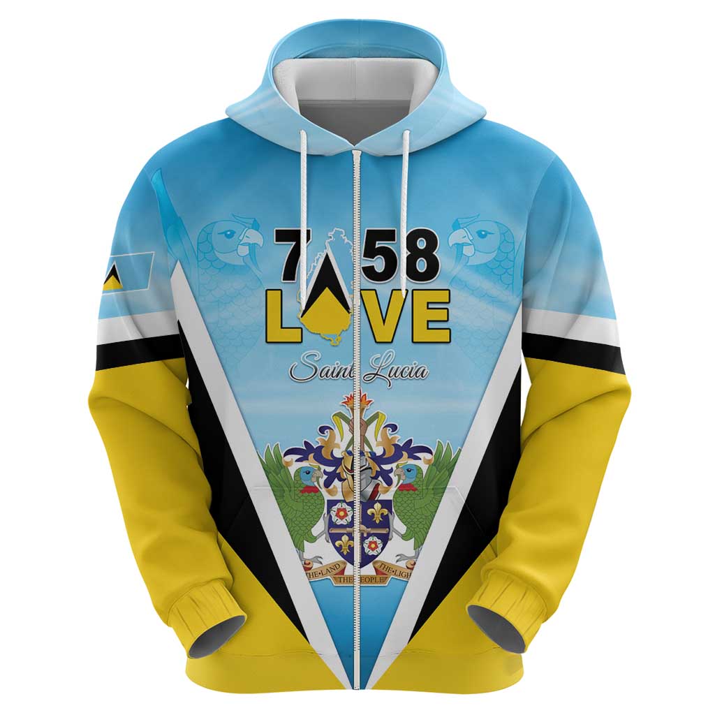 Personalised Saint Lucia 758 Hoodie With Coat Of Arms LT05