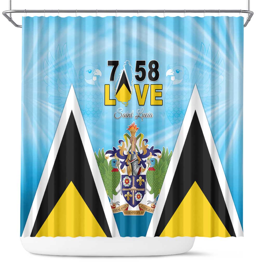 Saint Lucia 758 Shower Curtain With Coat Of Arms LT05