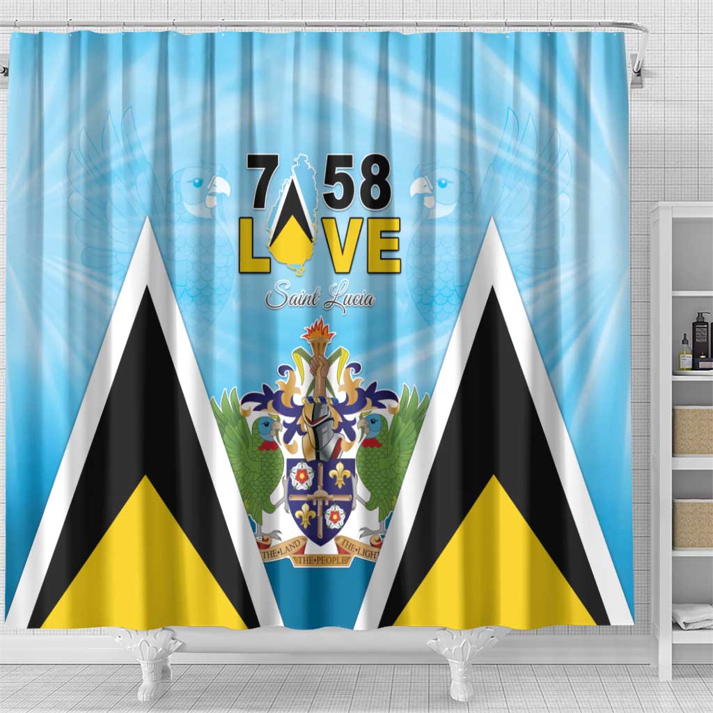 Saint Lucia 758 Shower Curtain With Coat Of Arms LT05
