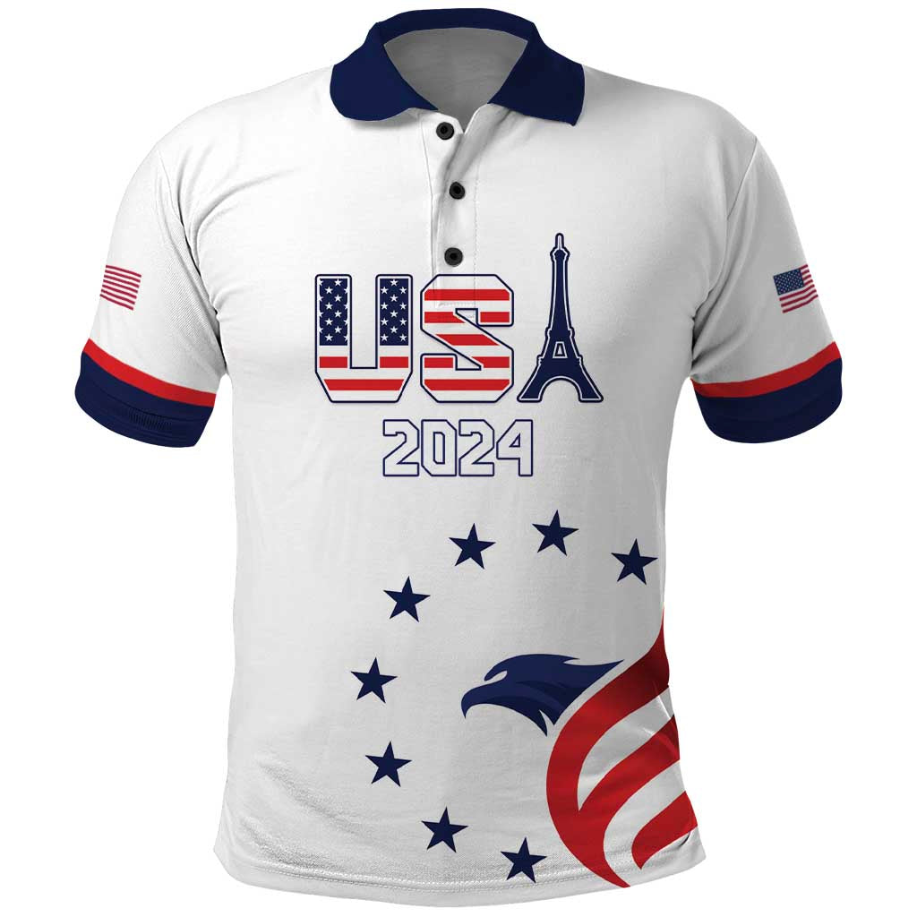 Custom USA 2024 Paris Polo Shirt United States Sport LT05