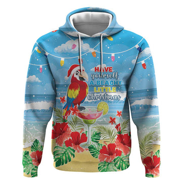 Hawaii Christmas Hoodie Funny Macaw Parrot Tropical Vibe LT05