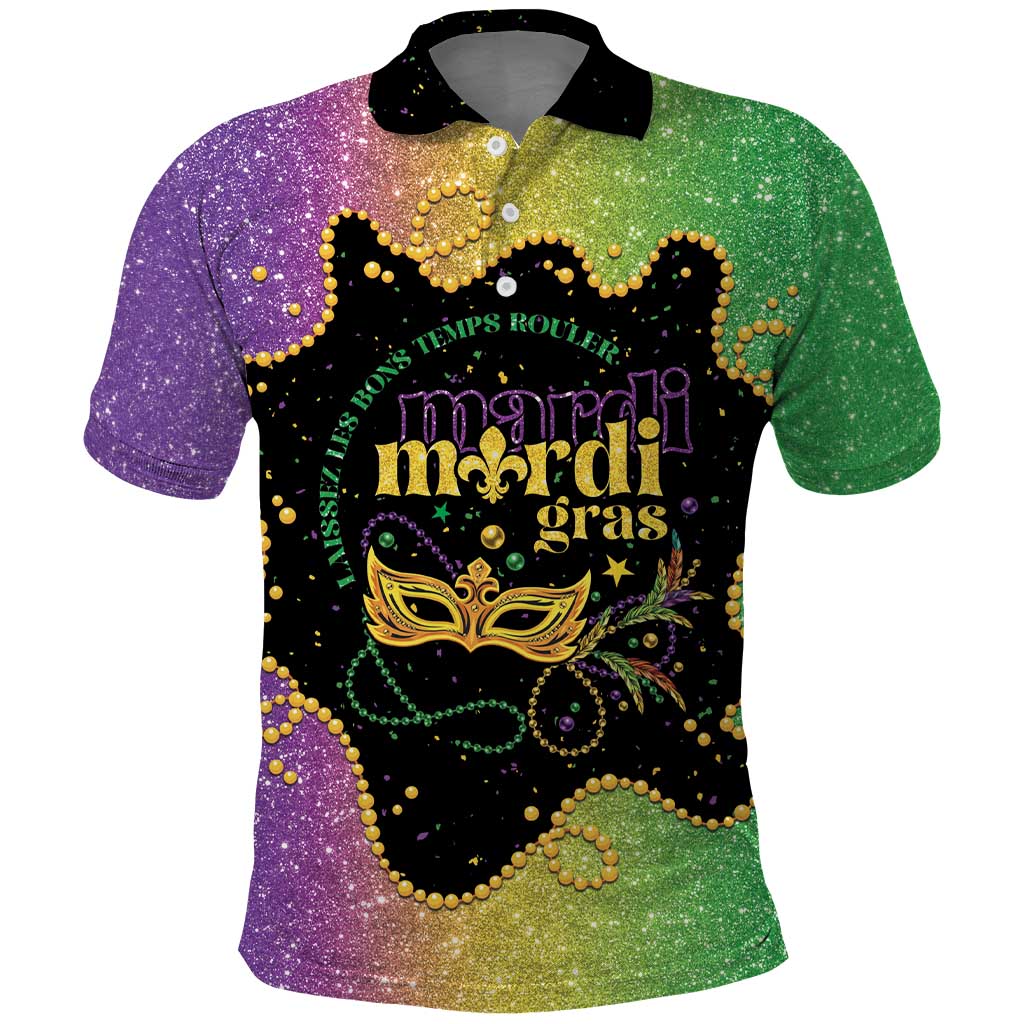 Mardi Gras Polo Shirt Laissez Les Bons Temps Rouler LT05