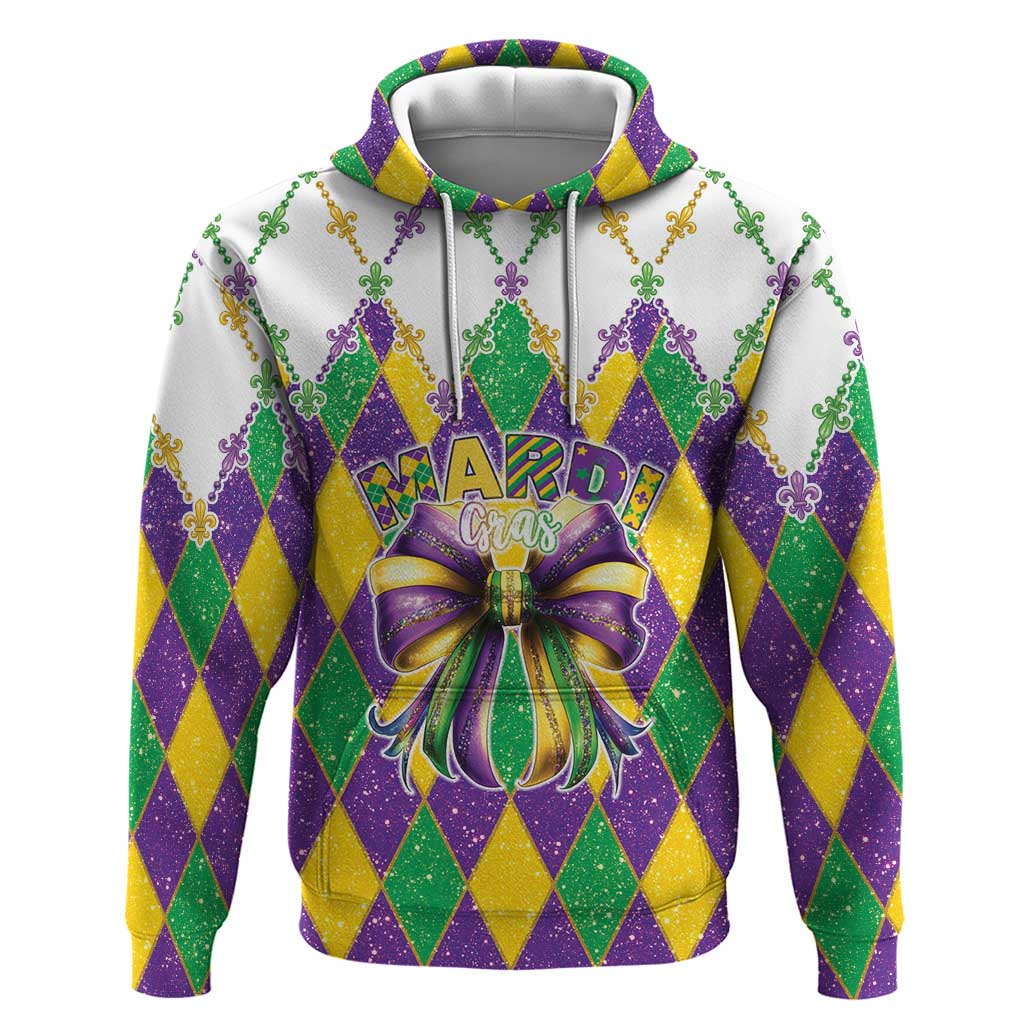 Love Mardi Gras Hoodie Coquette Bow Glitter Style LT05