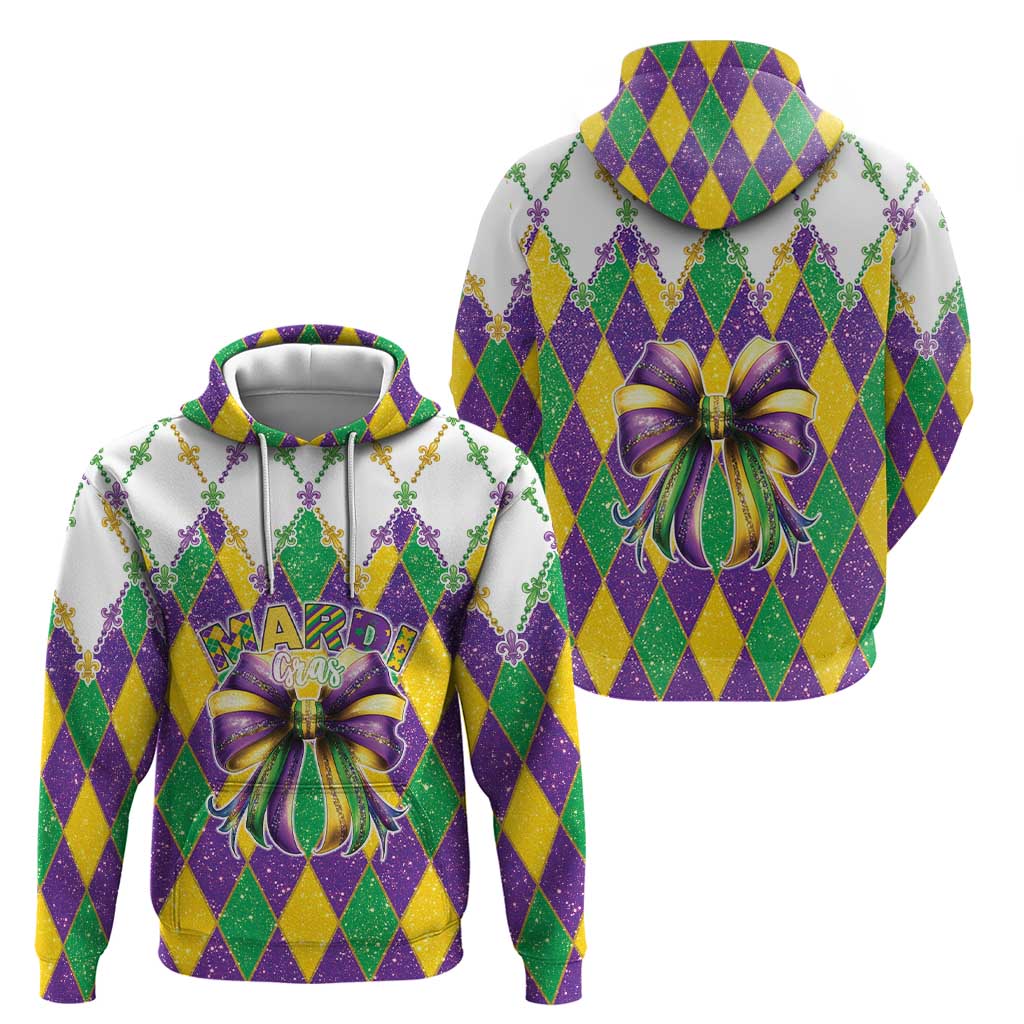 Love Mardi Gras Hoodie Coquette Bow Glitter Style LT05