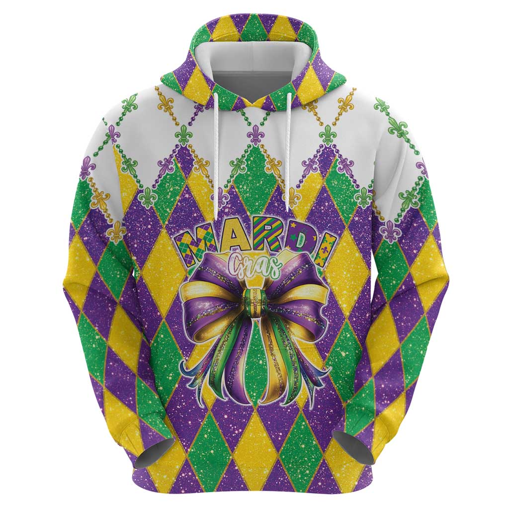 Love Mardi Gras Hoodie Coquette Bow Glitter Style LT05