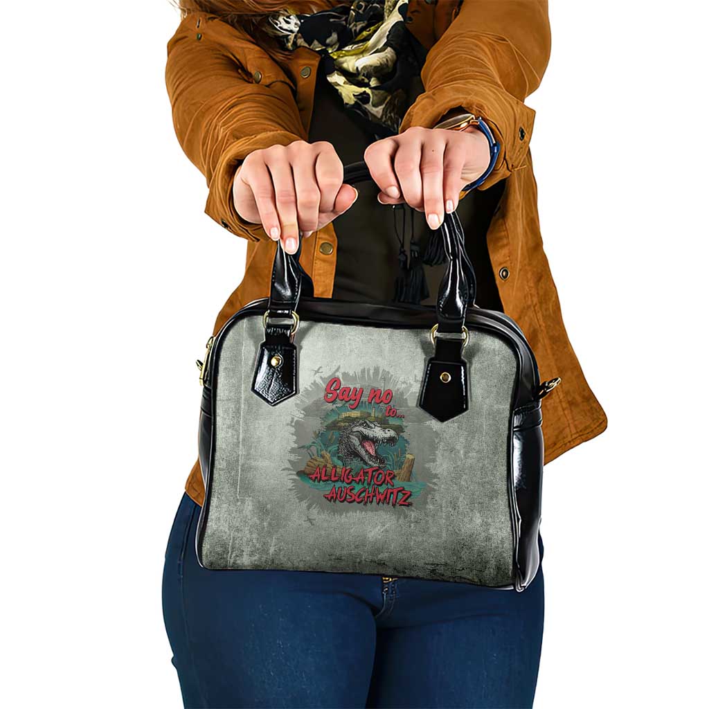 Say No To Alligator Auschwitz Shoulder Handbag LT05