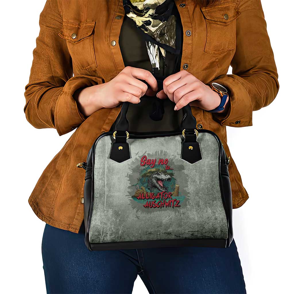 Say No To Alligator Auschwitz Shoulder Handbag LT05