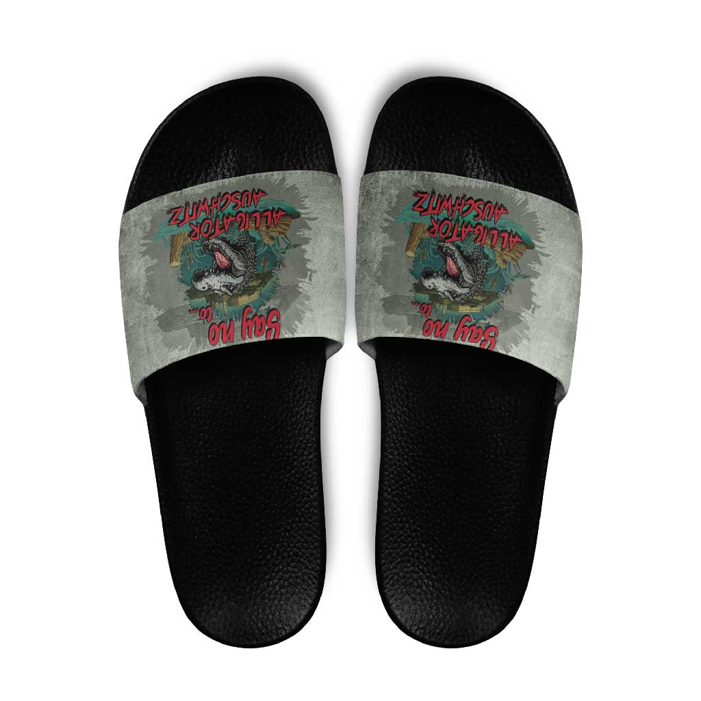 Say No To Alligator Auschwitz Slide Sandals LT05