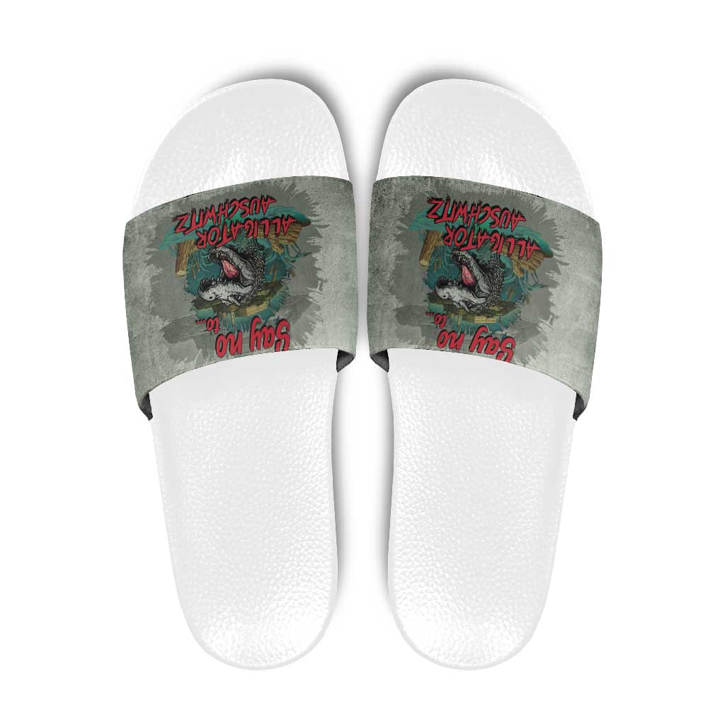 Say No To Alligator Auschwitz Slide Sandals LT05