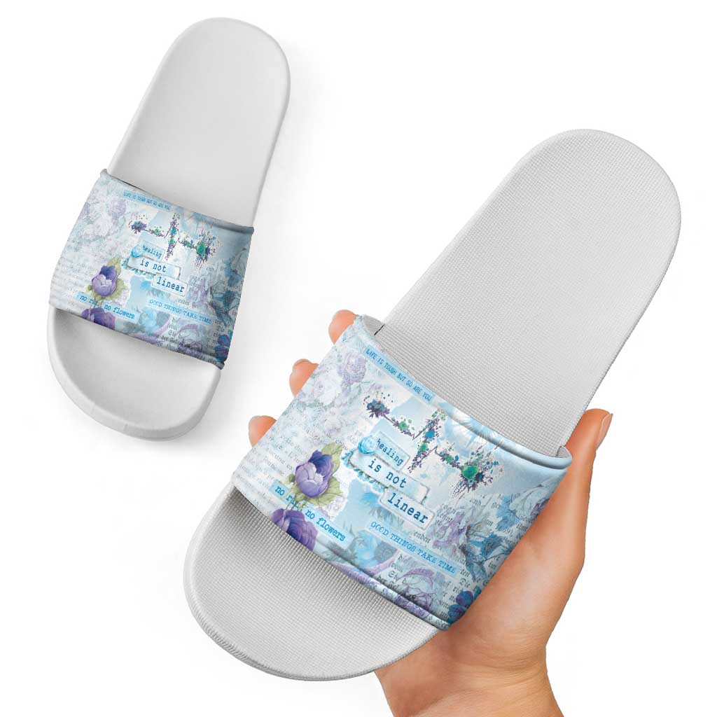 Mental Health Slide Sandals Healing Is Not Linear LT05