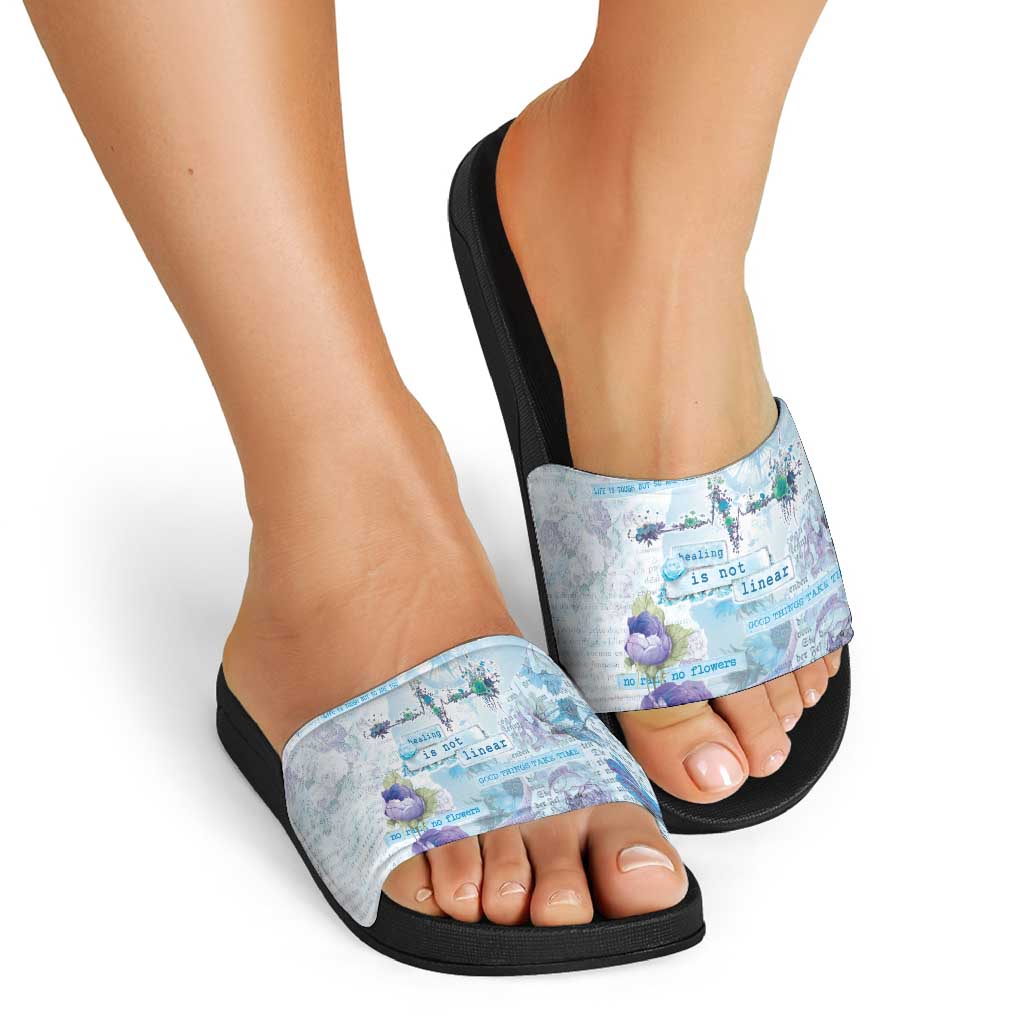 Mental Health Slide Sandals Healing Is Not Linear LT05