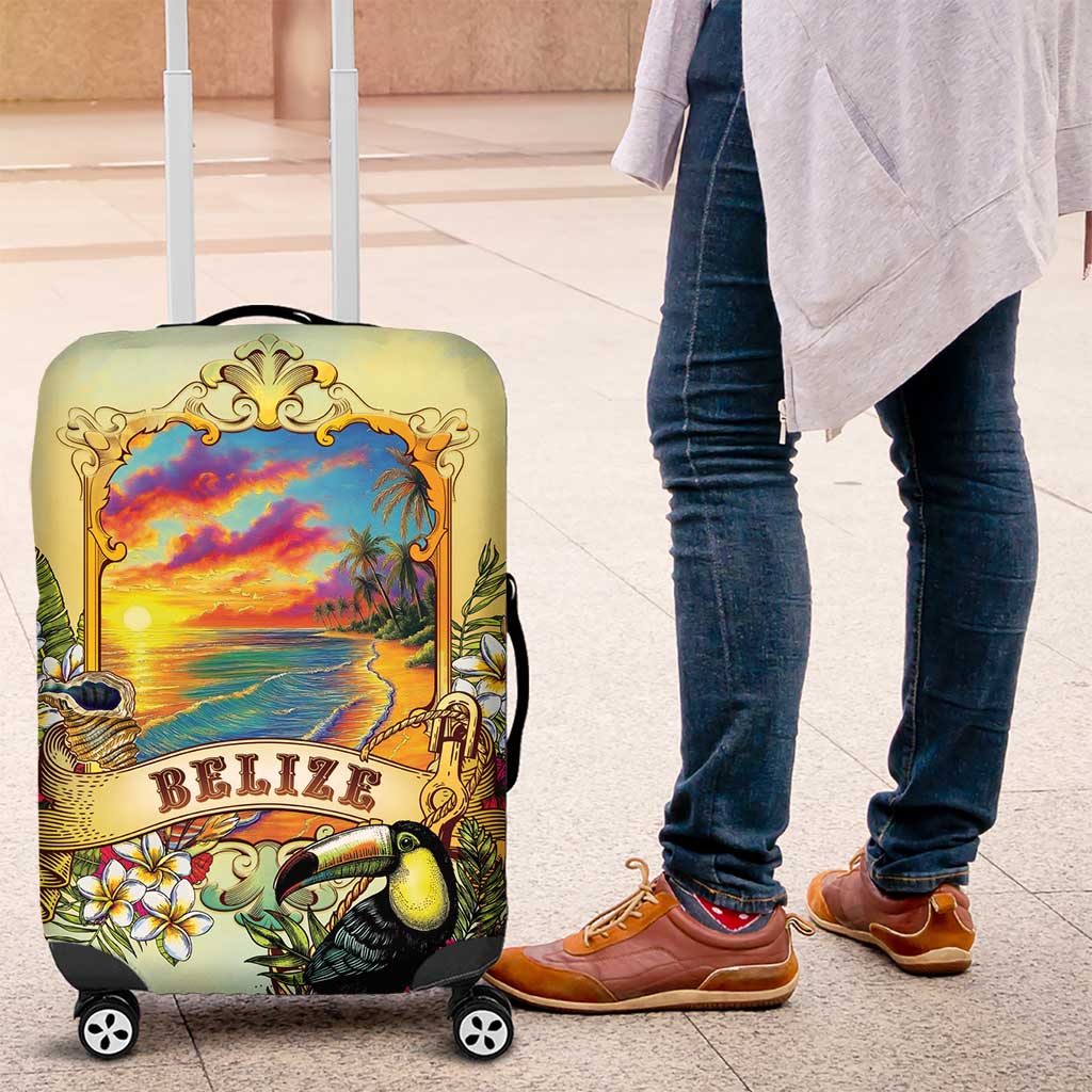 Belize Toucan Luggage Cover Belizean Pride Retro Style LT05