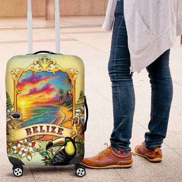 Belize Toucan Luggage Cover Belizean Pride Retro Style LT05