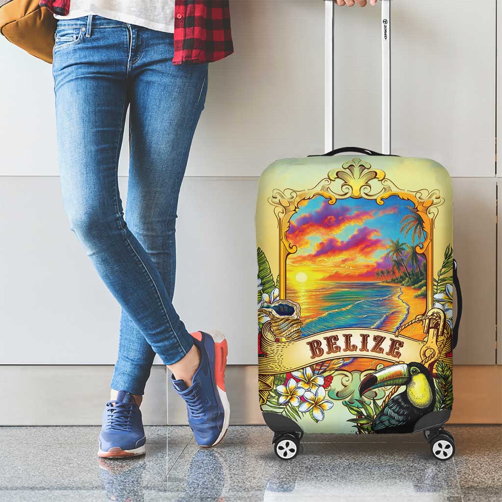 Belize Toucan Luggage Cover Belizean Pride Retro Style LT05