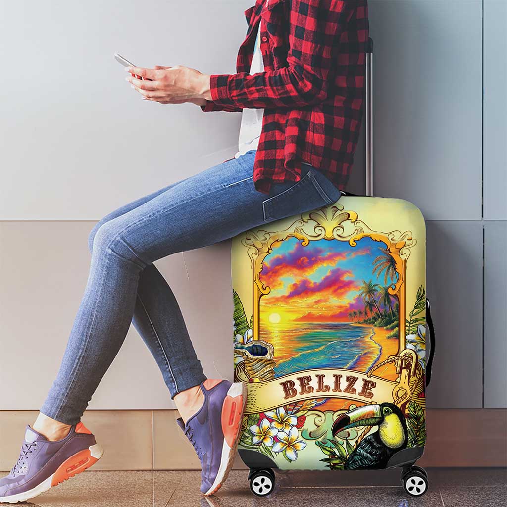 Belize Toucan Luggage Cover Belizean Pride Retro Style LT05