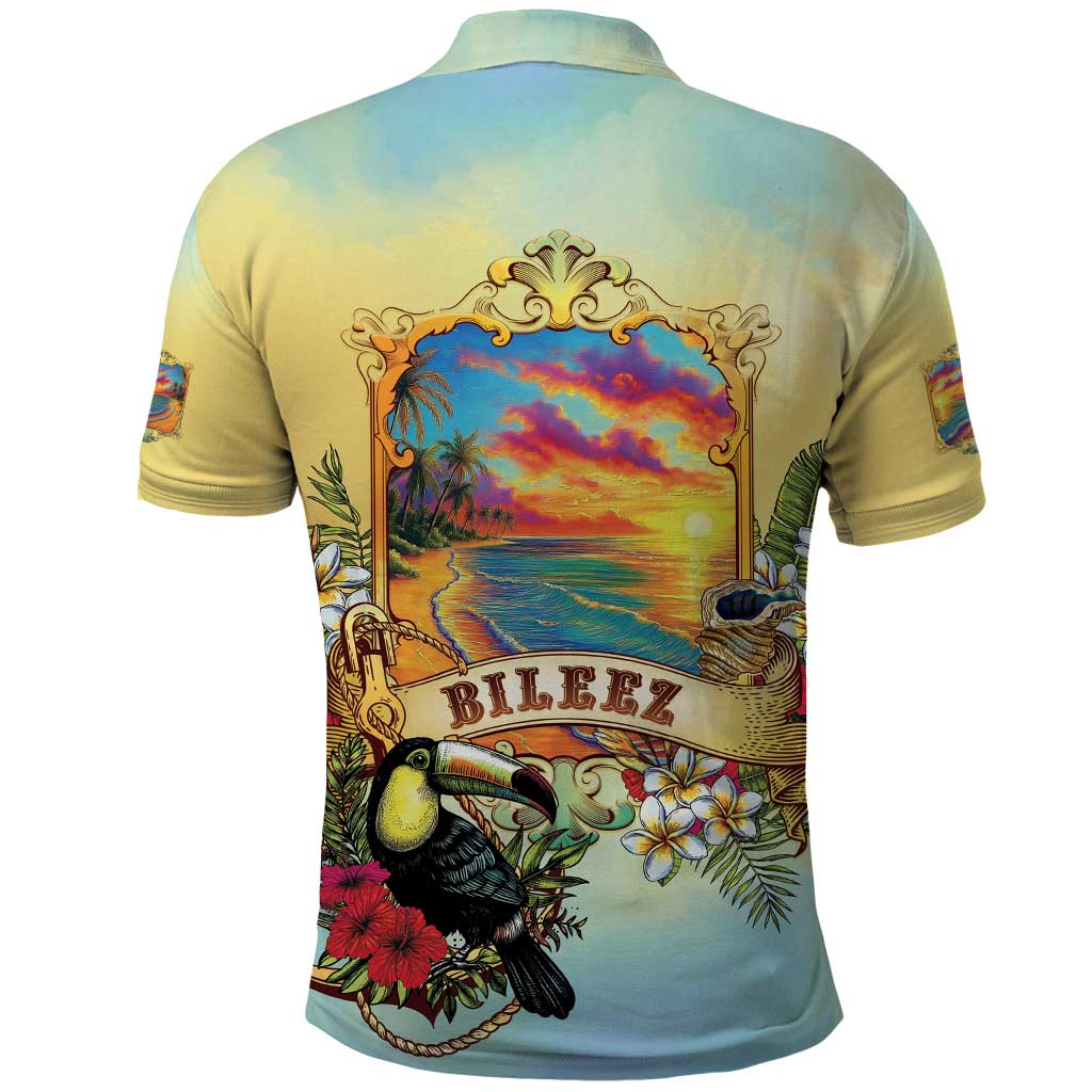 Belize Toucan Polo Shirt Belizean Pride Retro Style LT05