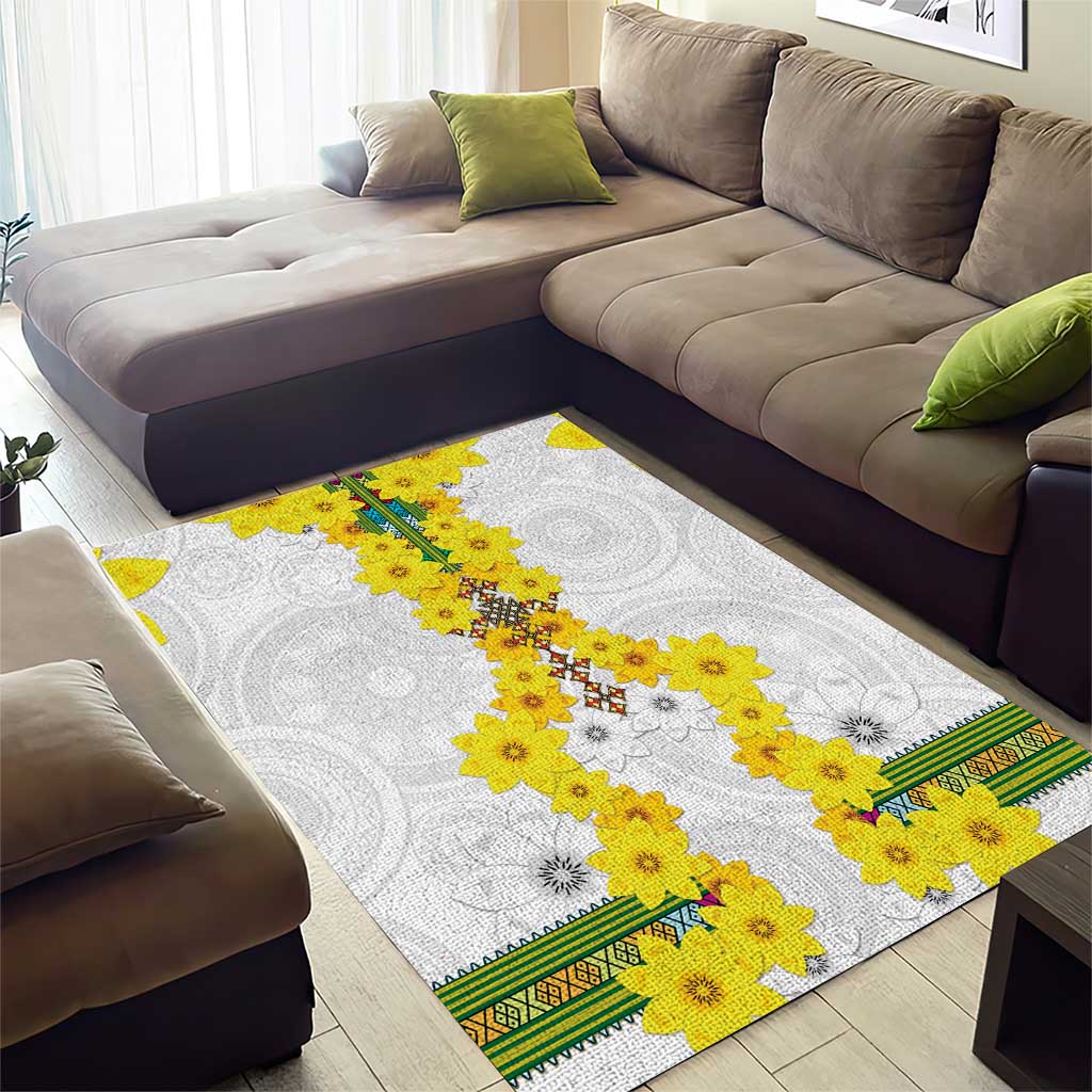Enkutatash Ethiopia New Year Area Rug Tilet Pattern With Adey Abeba Flowers LT05