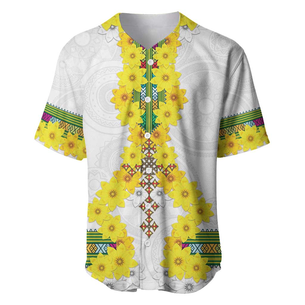 Enkutatash Ethiopia New Year Baseball Jersey Tilet Pattern With Adey Abeba Flowers LT05