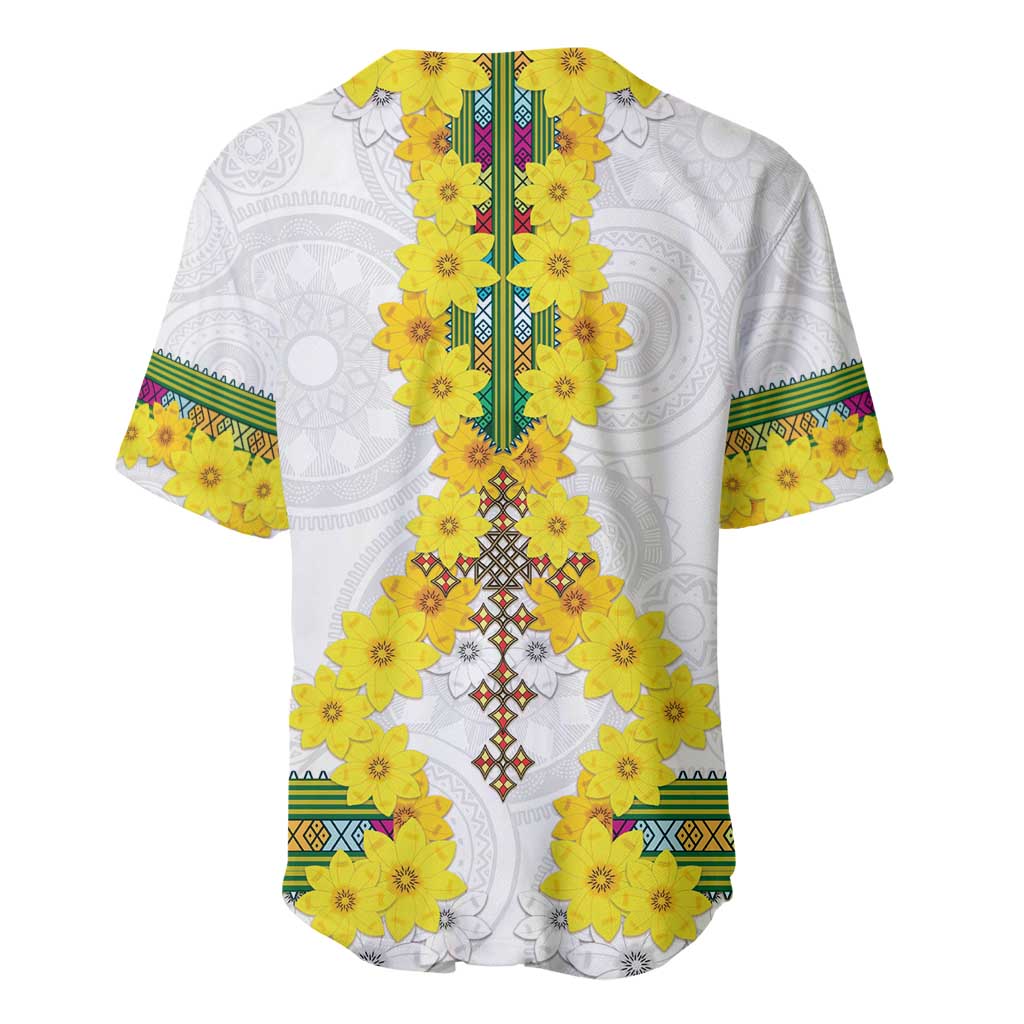 Enkutatash Ethiopia New Year Baseball Jersey Tilet Pattern With Adey Abeba Flowers LT05