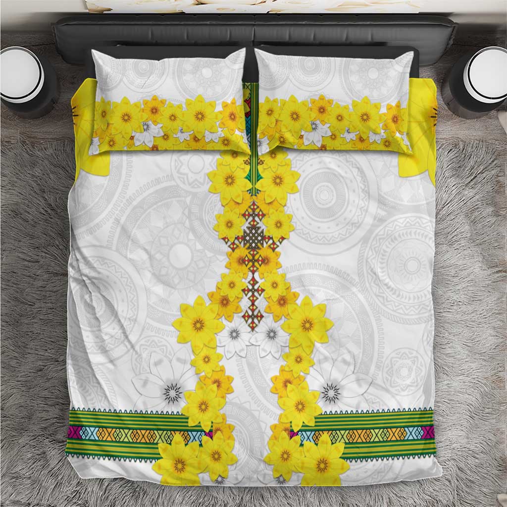 Enkutatash Ethiopia New Year Bedding Set Tilet Pattern With Adey Abeba Flowers LT05