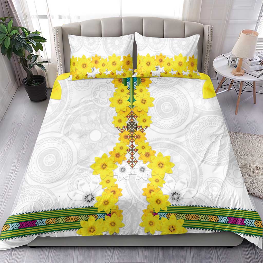 Enkutatash Ethiopia New Year Bedding Set Tilet Pattern With Adey Abeba Flowers LT05