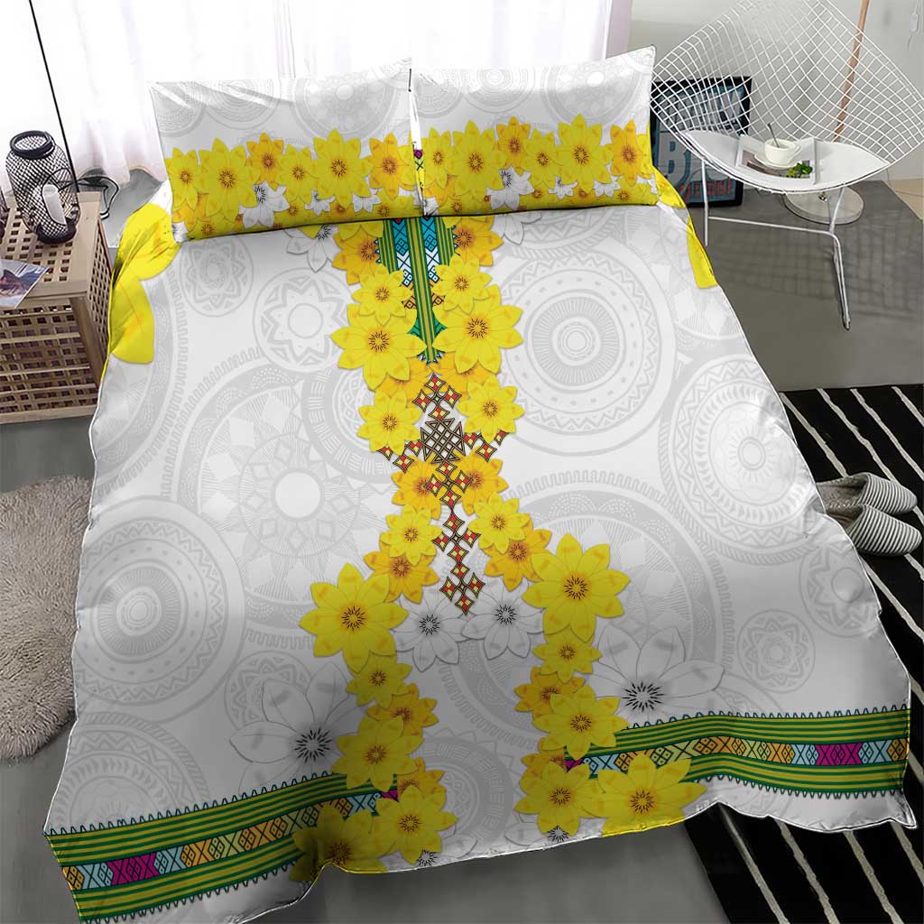 Enkutatash Ethiopia New Year Bedding Set Tilet Pattern With Adey Abeba Flowers LT05
