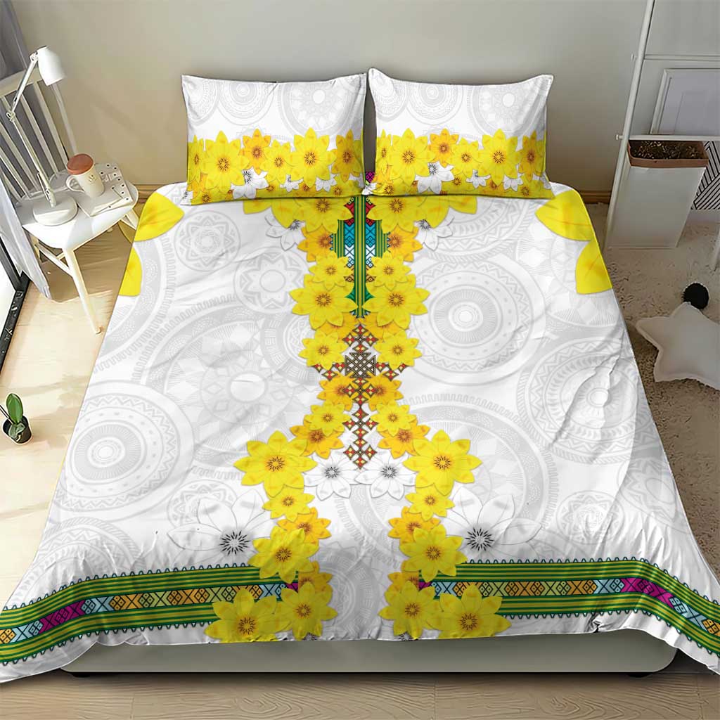 Enkutatash Ethiopia New Year Bedding Set Tilet Pattern With Adey Abeba Flowers LT05