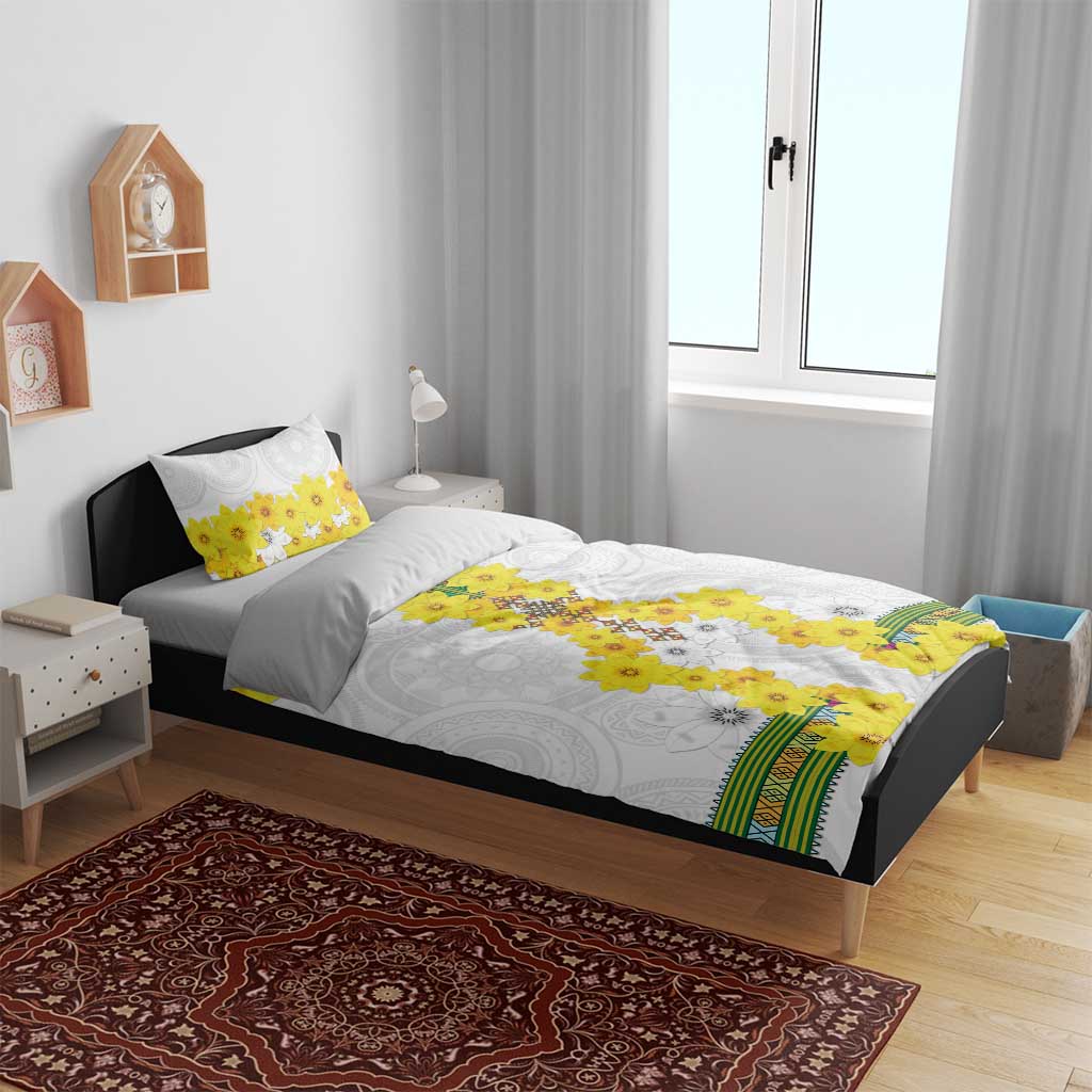 Enkutatash Ethiopia New Year Bedding Set Tilet Pattern With Adey Abeba Flowers LT05