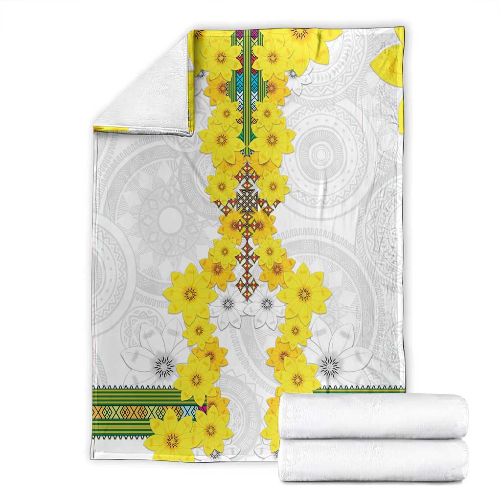 Enkutatash Ethiopia New Year Blanket Tilet Pattern With Adey Abeba Flowers LT05