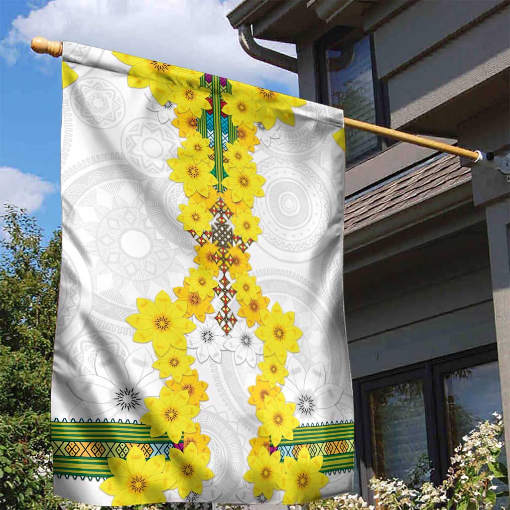Enkutatash Ethiopia New Year Garden Flag Tilet Pattern With Adey Abeba Flowers LT05