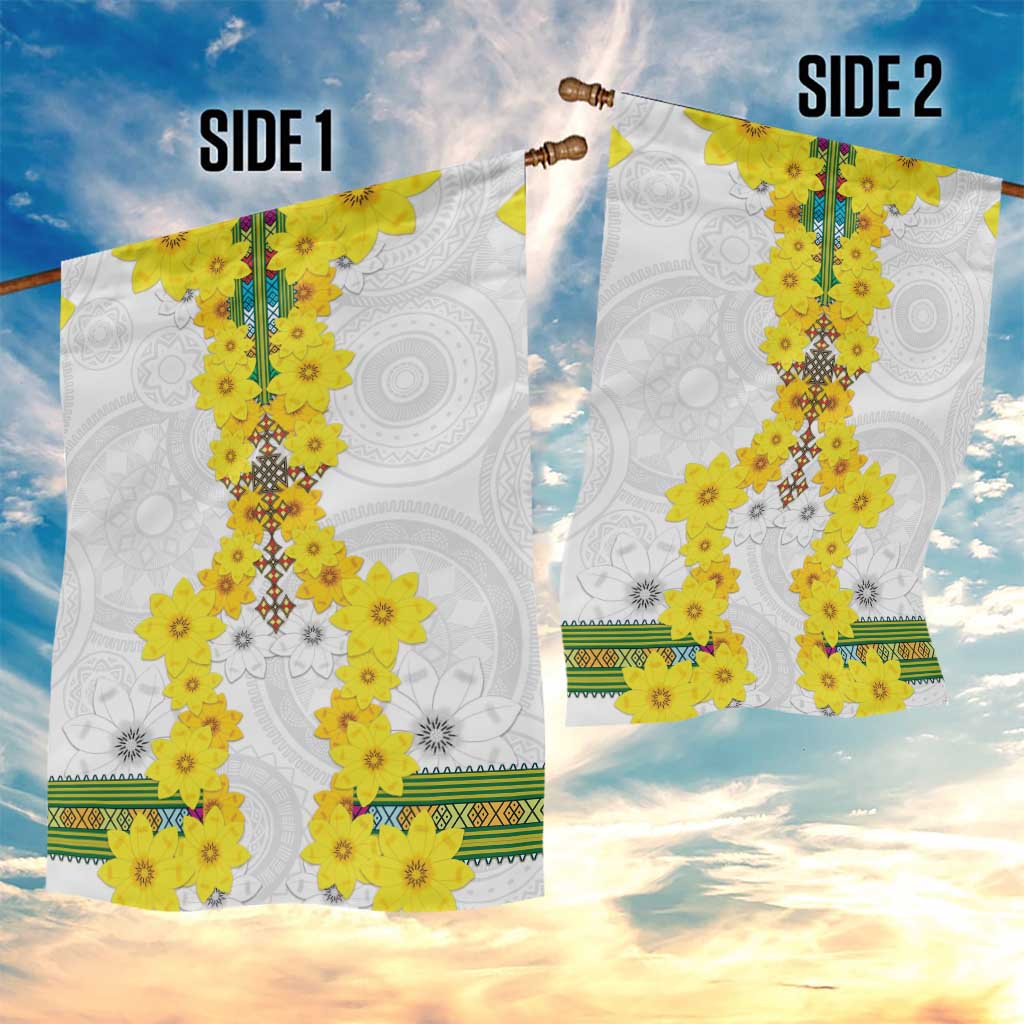 Enkutatash Ethiopia New Year Garden Flag Tilet Pattern With Adey Abeba Flowers LT05