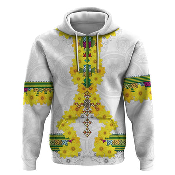 Enkutatash Ethiopia New Year Hoodie Tilet Pattern With Adey Abeba Flowers LT05