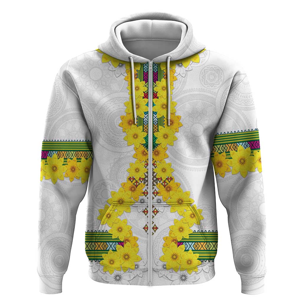 Enkutatash Ethiopia New Year Hoodie Tilet Pattern With Adey Abeba Flowers LT05