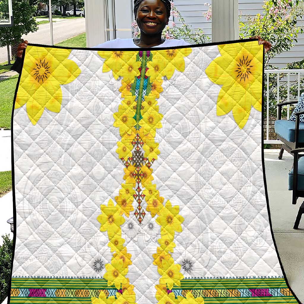 Enkutatash Ethiopia New Year Quilt Tilet Pattern With Adey Abeba Flowers LT05
