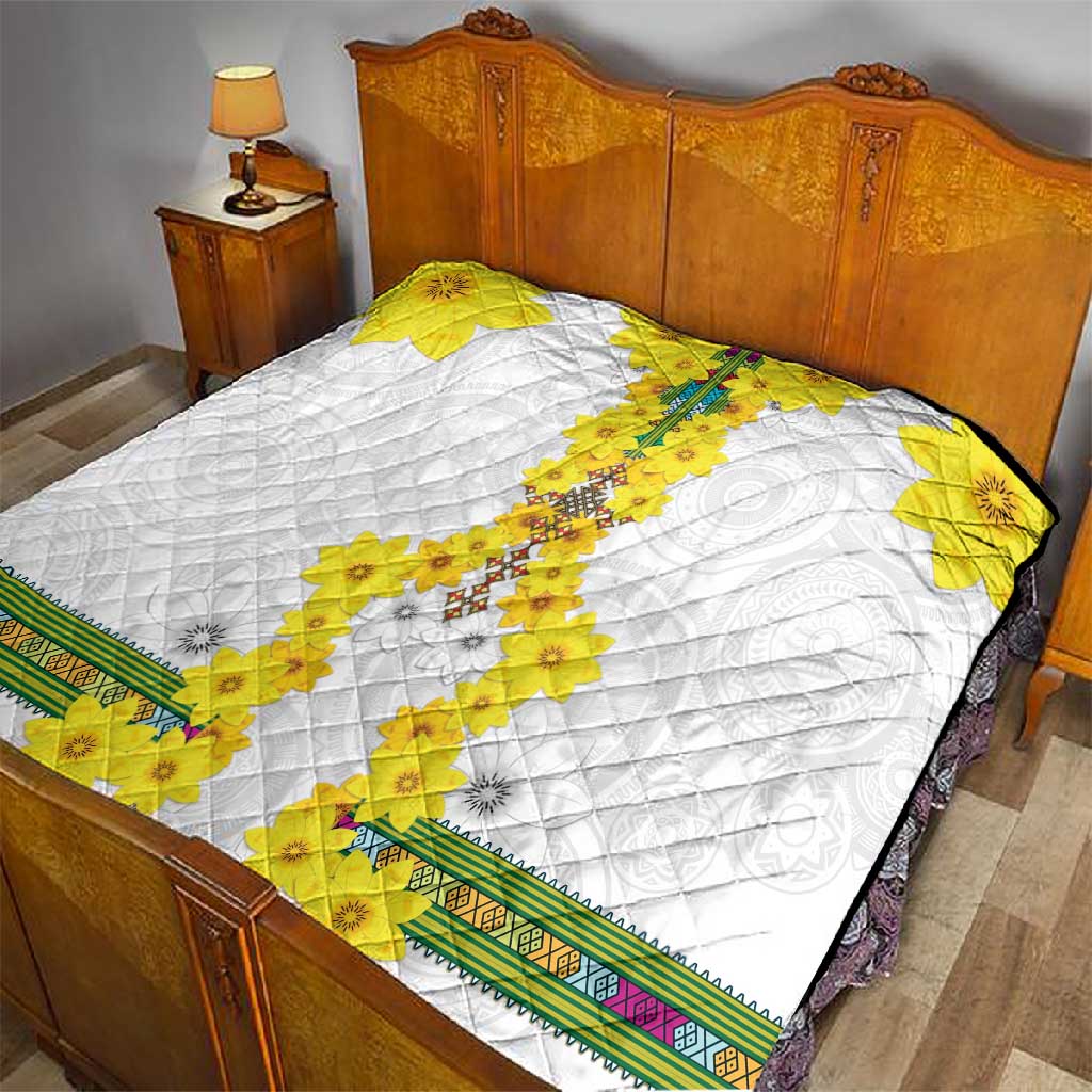 Enkutatash Ethiopia New Year Quilt Tilet Pattern With Adey Abeba Flowers LT05