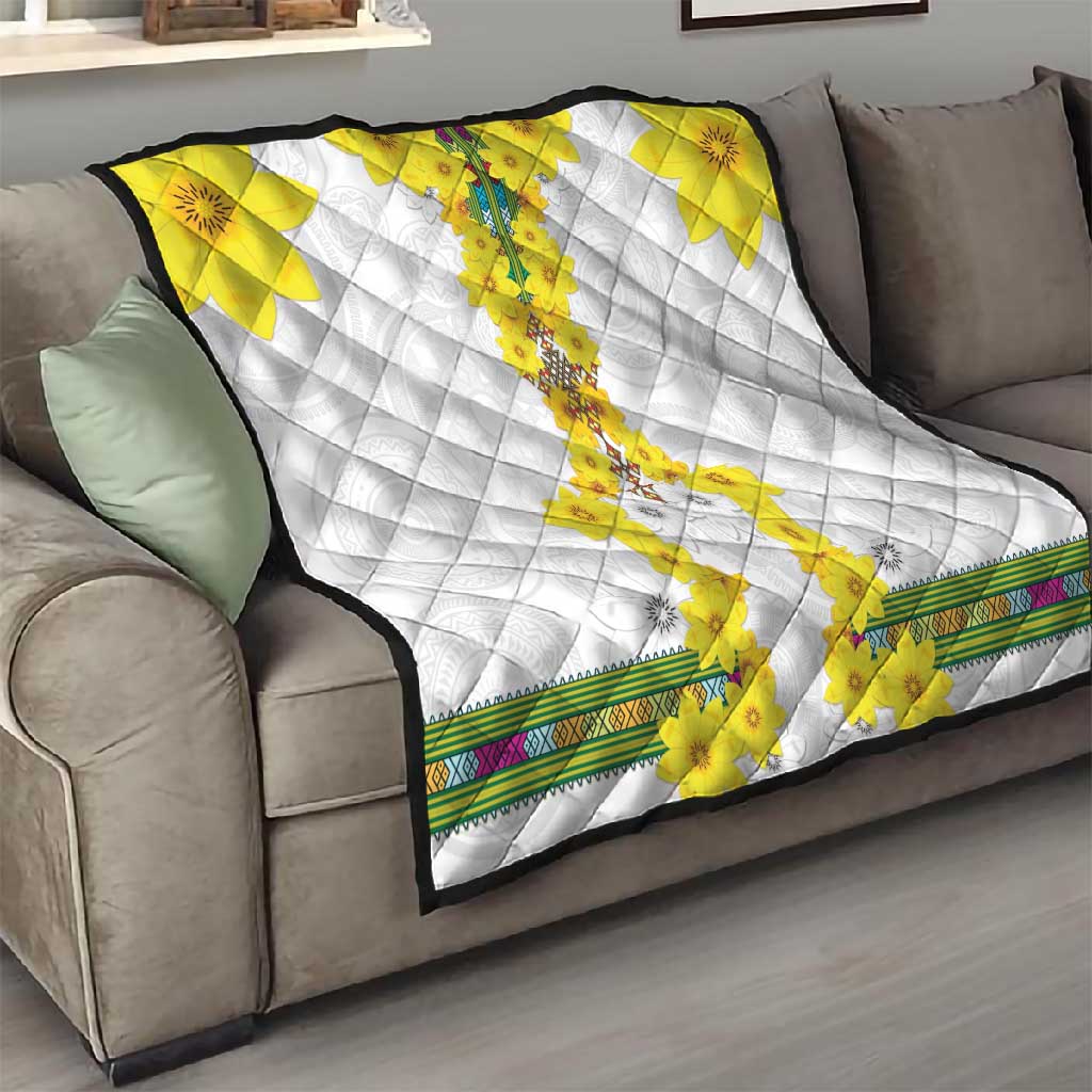 Enkutatash Ethiopia New Year Quilt Tilet Pattern With Adey Abeba Flowers LT05