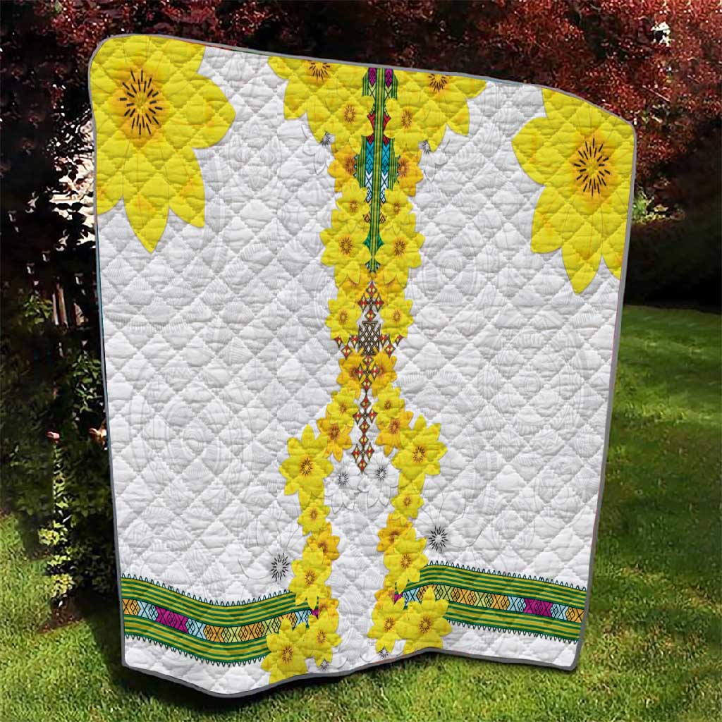 Enkutatash Ethiopia New Year Quilt Tilet Pattern With Adey Abeba Flowers LT05